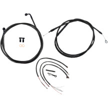 Kit completo Midnight trenzado de cables/latiguillos de freno para manillar — Compatible con altura de manillar 15"-17", sin ABS