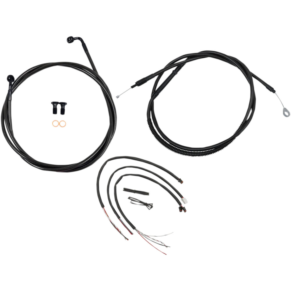 Kit completo Midnight trenzado de cables/latiguillos de freno para manillar — Compatible con altura de manillar 15"-17", sin ABS