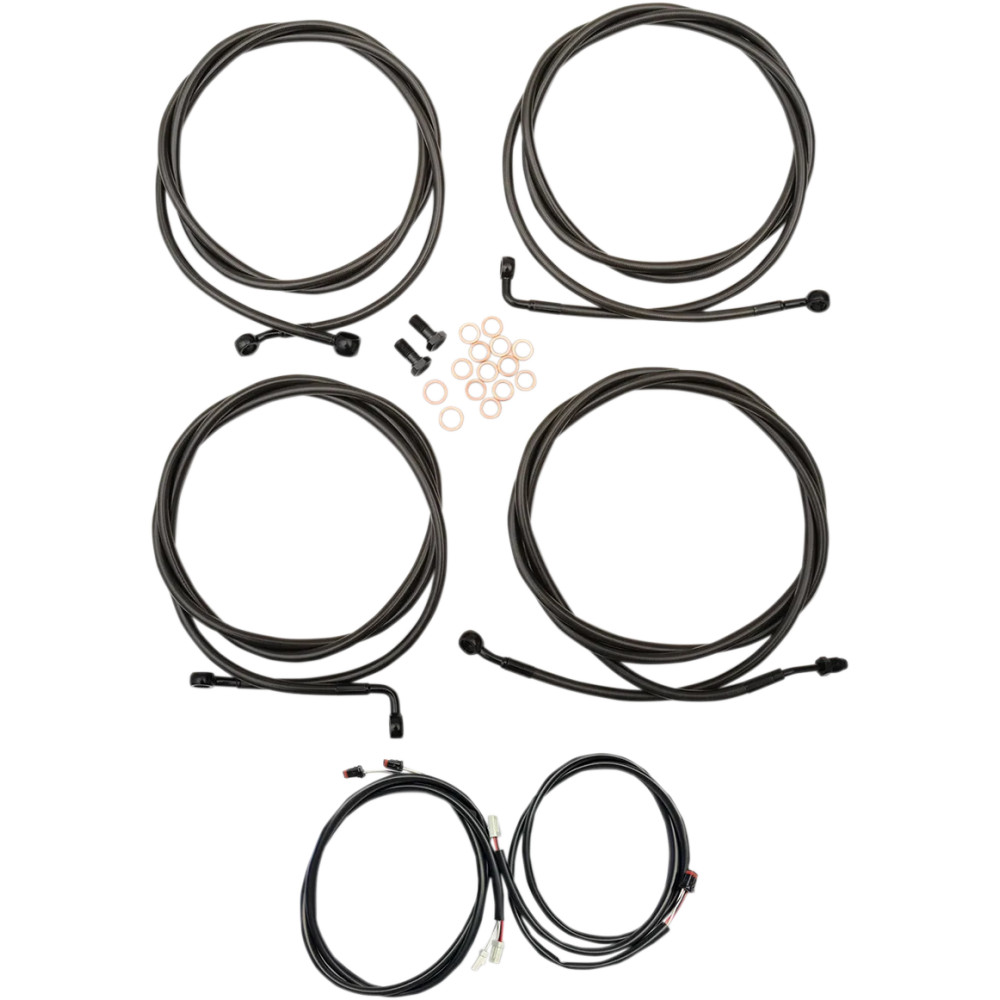 Kit de cables completo Plug-and-Play — 12"–14" altura manillar, curvatura estándar, ABS, negro