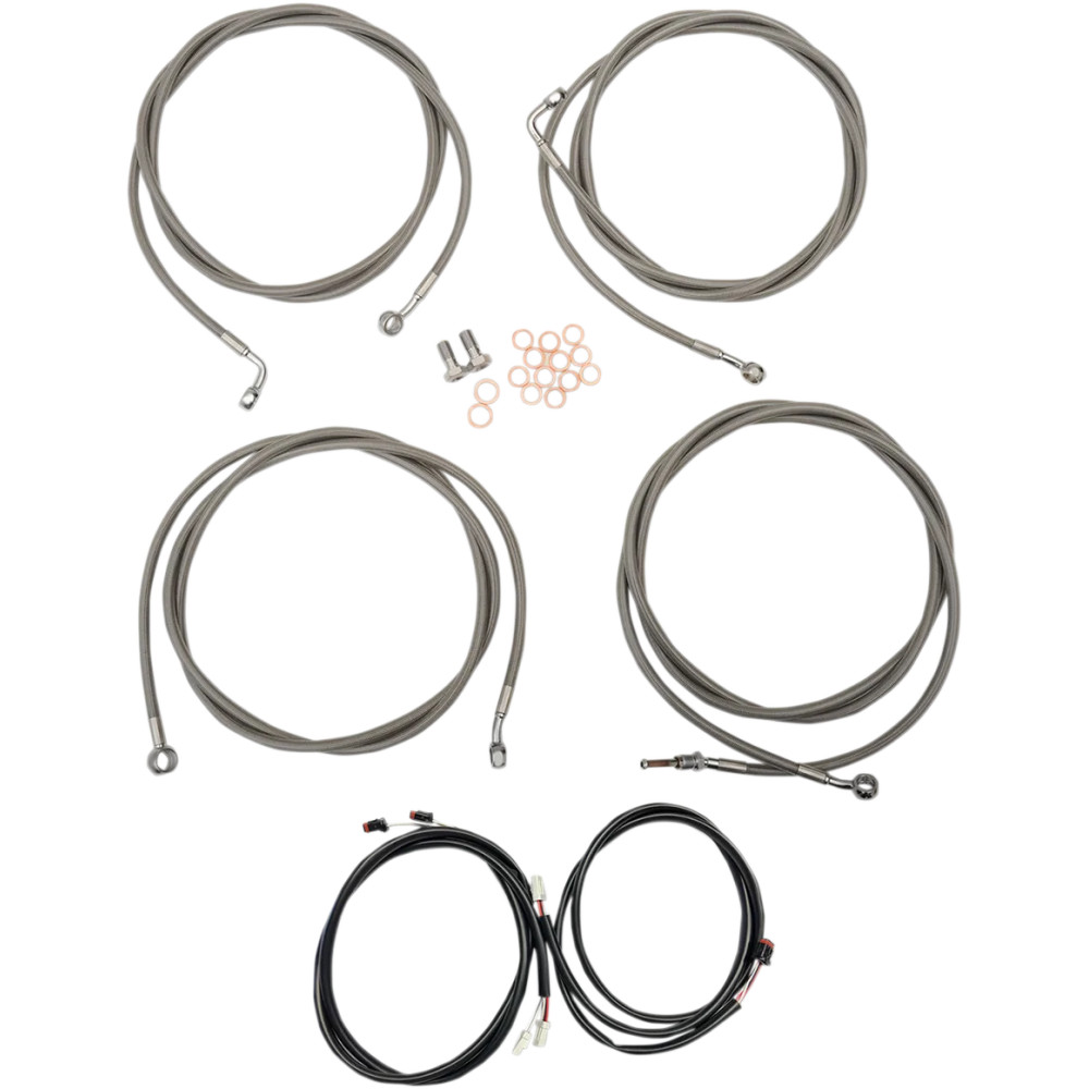 Kit completo de cables plug-and-play — Compatible con manillares 45.5 cm–51 cm (18"–20"), Plata