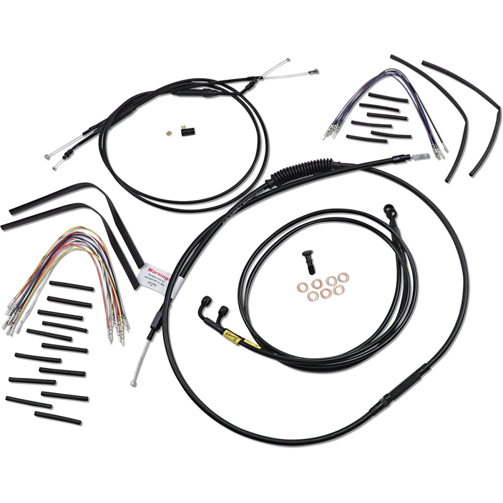 Kit de Cables/Líneas de Manillar de Vinilo Negro Completo para Manillares Ape Hanger
