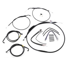 Kit de Cables/Líneas de Manillar de Vinilo Negro Completo para Manillares Ape Hanger