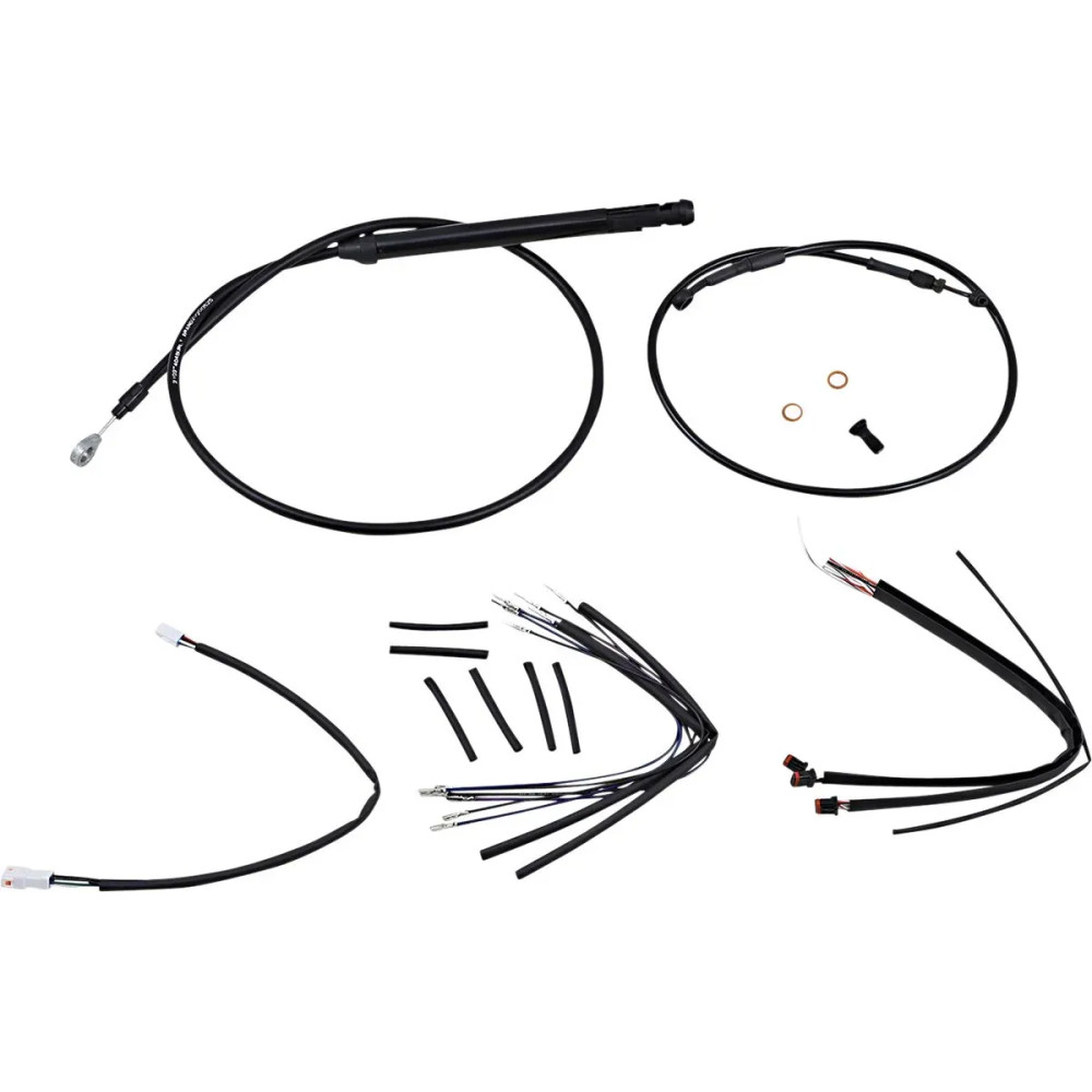 Handlebar Cable and Brake Line Kit for Burly Ape Handlebars — 45.5 cm (18"), Ape Hanger/Gorilla, Black