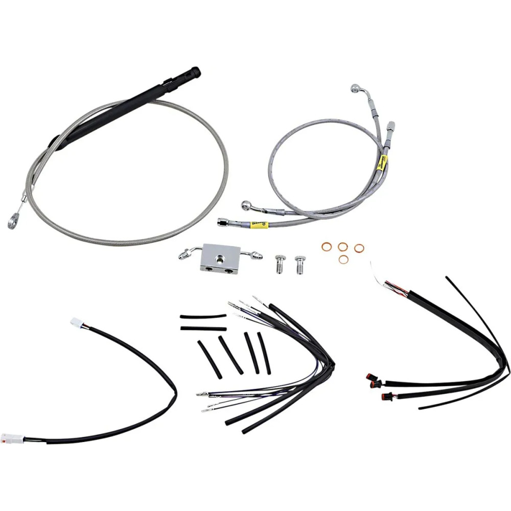 Handlebar Cable and Brake Line Kit for Burly Ape Handlebars — 14", ABS, Silver