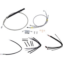 Kit de cables y líneas de freno para Burly Ape Handlebars — 16" Ape hanger, ABS, Plata