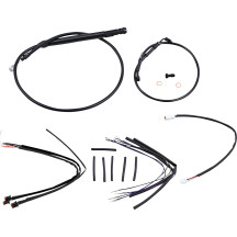 Kit completo de cable/linea de manillar de vinilo negro para manillares Ape Hanger