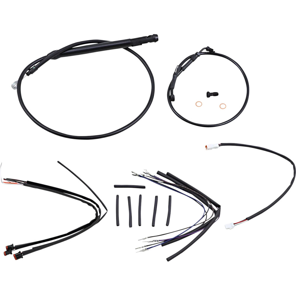 Kit completo de cable/linea de manillar de vinilo negro para manillares Ape Hanger