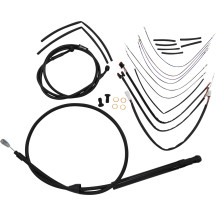 Kit de Cables/Líneas de Manillar de Vinilo Negro Completo para Manillares Ape Hanger
