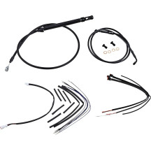 Kit completo de cables y líneas de vinilo negro para manillares Ape Hangers — ajuste 16"