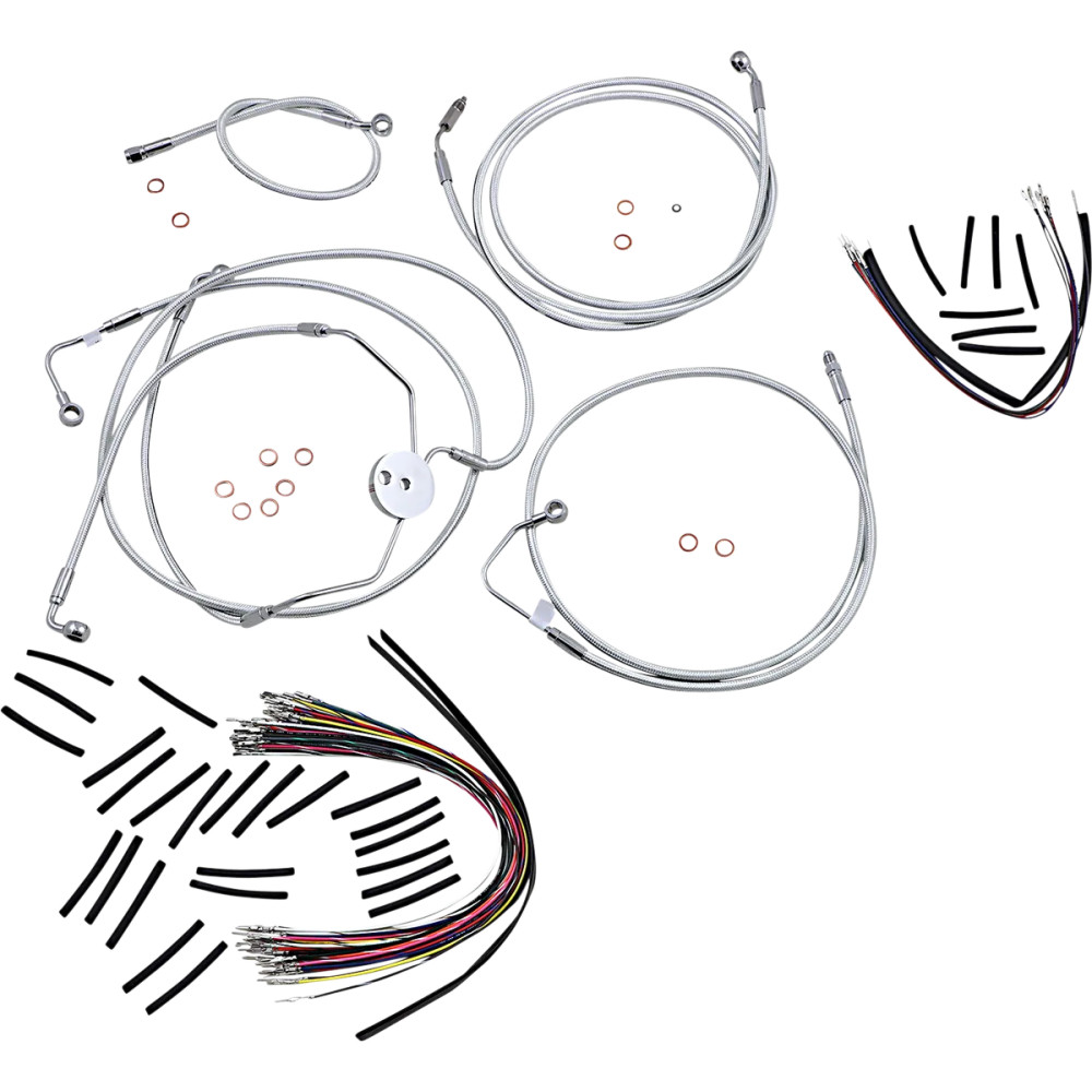 Sterling Chromite II® Designer Handlebar Installation Kit — Ape hanger fitment, 12"–14" risers, Chrome