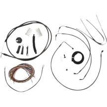 Kit completo Midnight de cables trenzados y líneas de freno para manillar — Compatible con risers de 15"–17", ABS, Negro