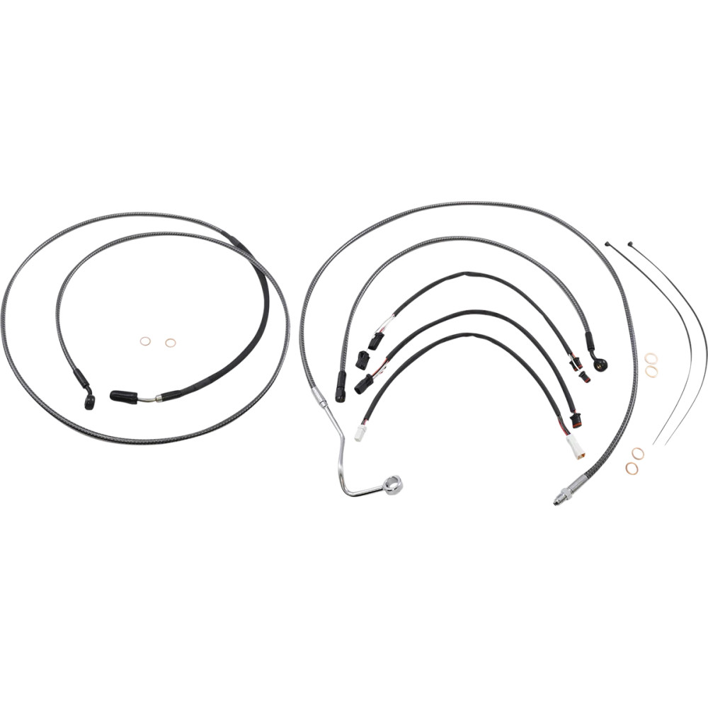 KARBONFIBR Kit de instalación para manillar de diseñador — Ape hanger, 12"–14", fibra de carbono/plateado
