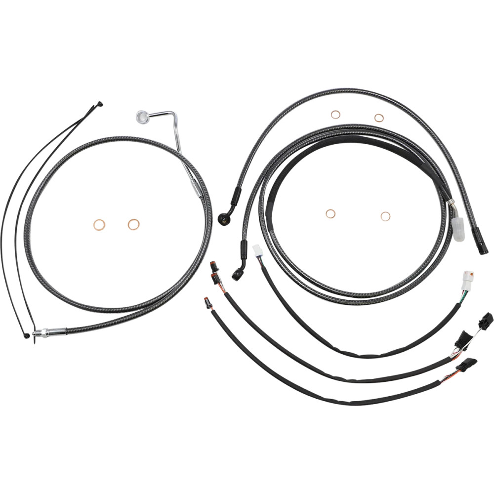 KARBONFIBR Designer Handlebar Installation Kit — Ape hanger fit, 15"–17" (38–43 cm), Carbon Fiber/Silver