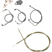 Kit estándar de cables y líneas de freno trenzadas de acero inoxidable — Ape Hanger, elevadores de 2", 12"–14"