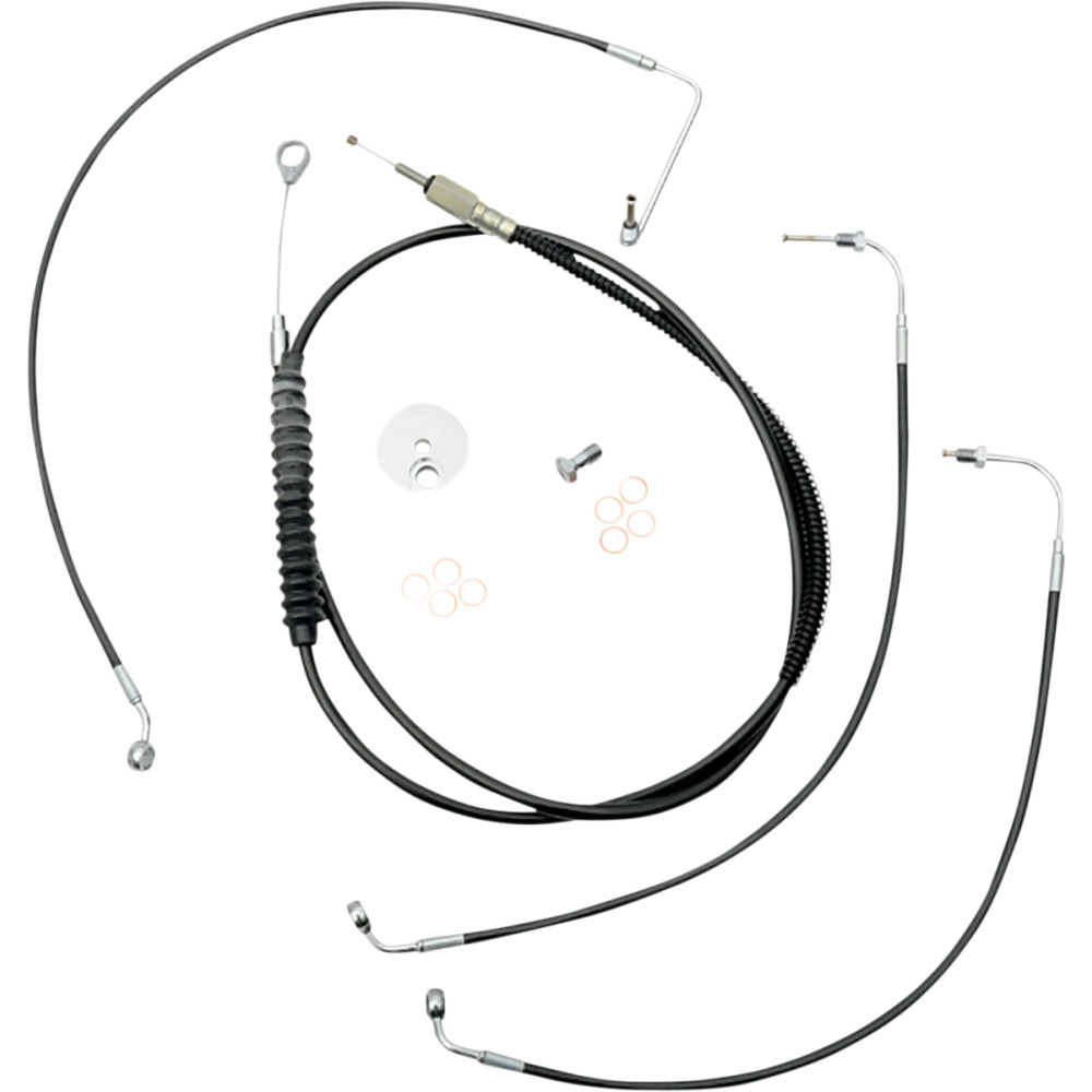 Kit estándar de cables/tubos de freno de vinilo negro para manillar — 30.5 cm–35.5 cm (12"–14"), Ape Hanger