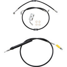 Kit estándar de cables/latiguillos de freno para manillar de vinilo negro — Negro, 15"–17" (38–43 cm) de altura, Ape Hanger, ABS