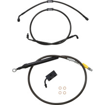 Kit estándar Midnight trenzado de cables y líneas de freno — Compatible con risers de 15"–17", Ape Hanger, ABS, negro, acabado t