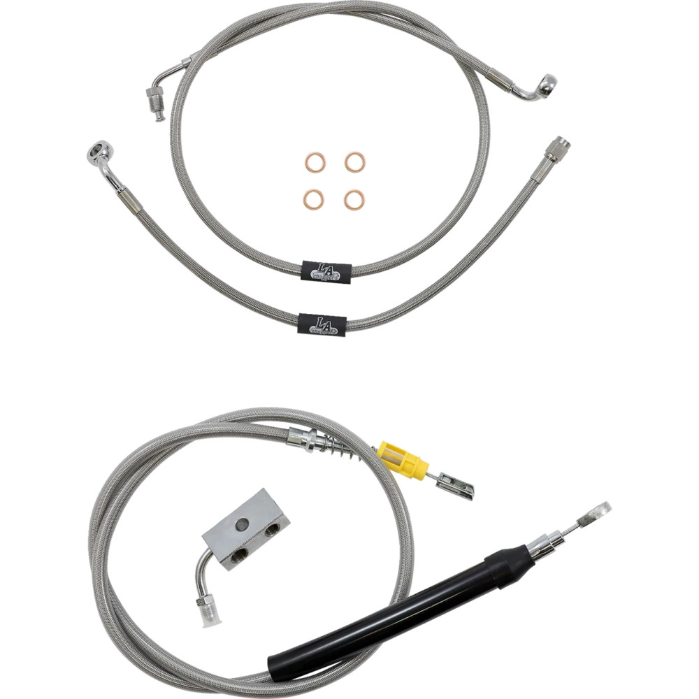Kit estándar de cables trenzados de acero inoxidable para manillar y líneas de freno — 45.5–51 cm de altura, Ape Hanger