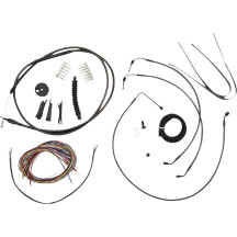 Kit completo Midnight de cables trenzados para manillar y líneas de freno — Negro, 12" - 14", ABS