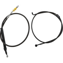 Complete Midnight Braided Handlebar Cable/Brake Line Kit — 15"–17" risers, Non-ABS, Black