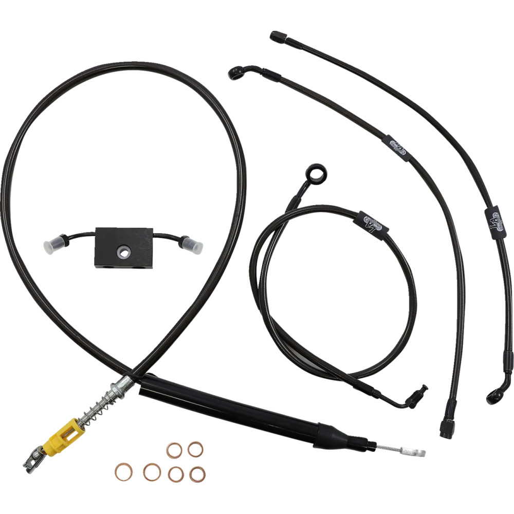 Standard Midnight Braided Handlebar Cable/Brake Line Kit — Ape Hanger