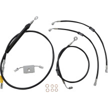 Standard Black Vinyl Handlebar Cable/Brake Line Kit — Ape Hanger fit, 38–43 cm (15–17")