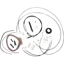 Kit completo de cables trenzados de vinilo para manillar, negro — elevadores de 2", curvatura mini