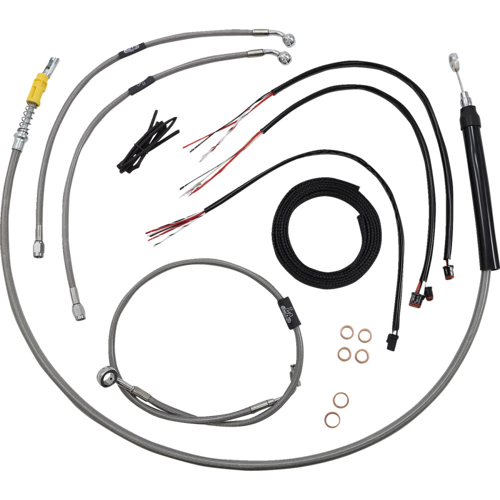 Kit de Cables de Manillar de Acero Inoxidable Trenzado Completo
