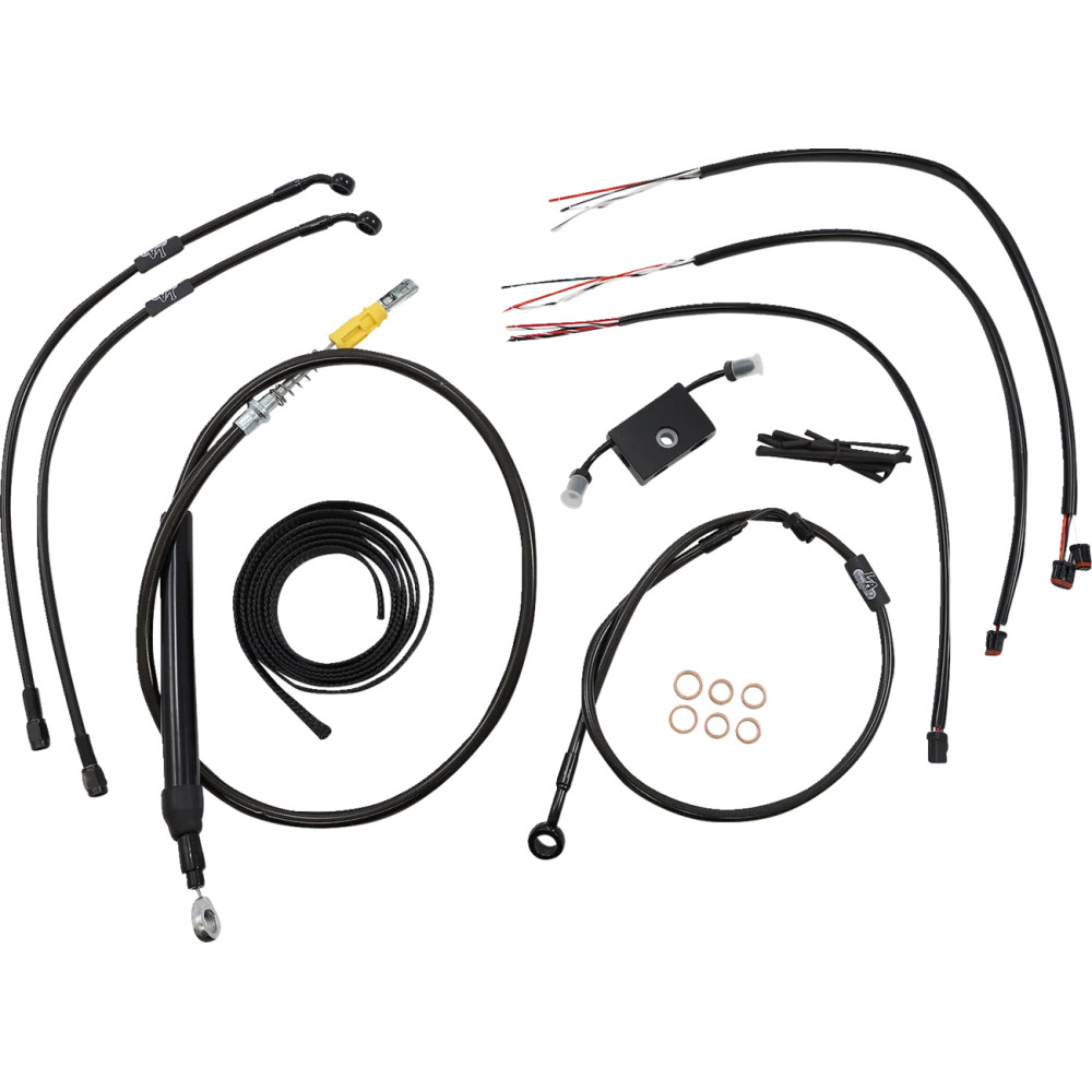Kit completo de cable/freno de manillar trenzado Midnight — Estándar