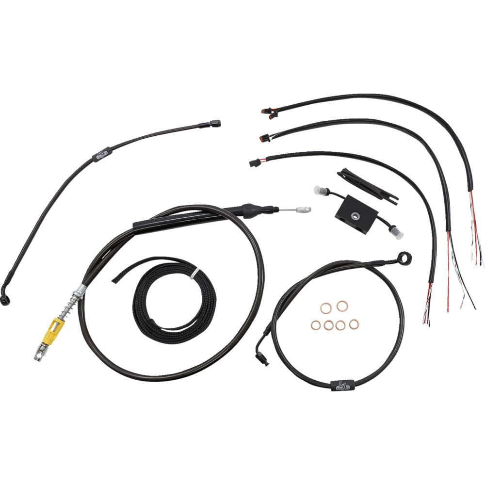 Complete Midnight Braided Handlebar Cable/Brake Line Kit — Standard