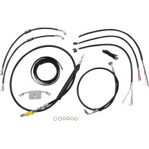 Complete Black Vinyl Braided Handlebar Cable/Brake Line Kit