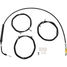 Standard Black Vinyl Braided Handlebar Cable/Brake Line Kit — Ape Hanger
