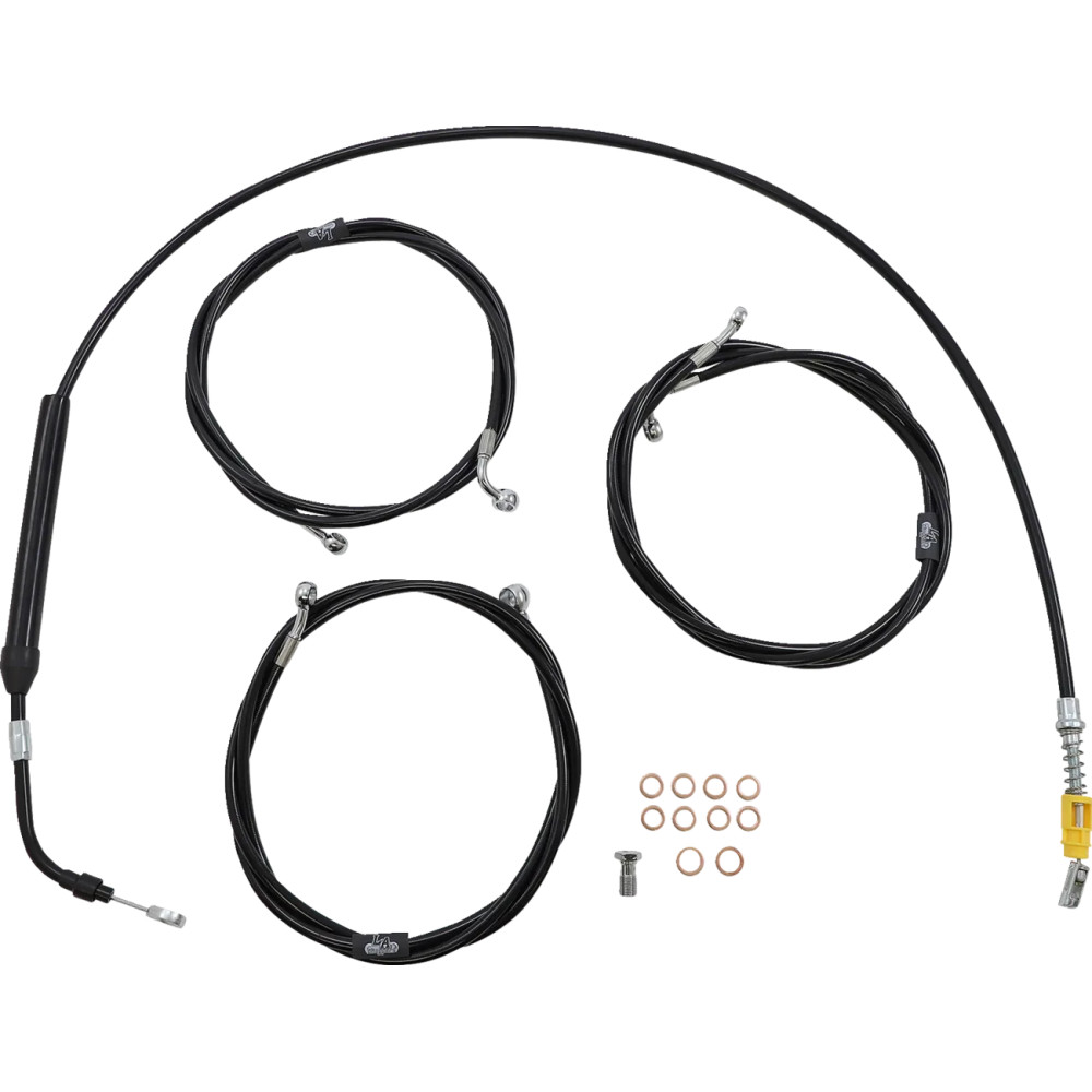 Standard Black Vinyl Braided Handlebar Cable/Brake Line Kit — Ape Hanger