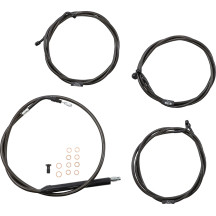 Kit de línea de freno y cable de manillar trenzado Midnight estándar — Ape Hanger