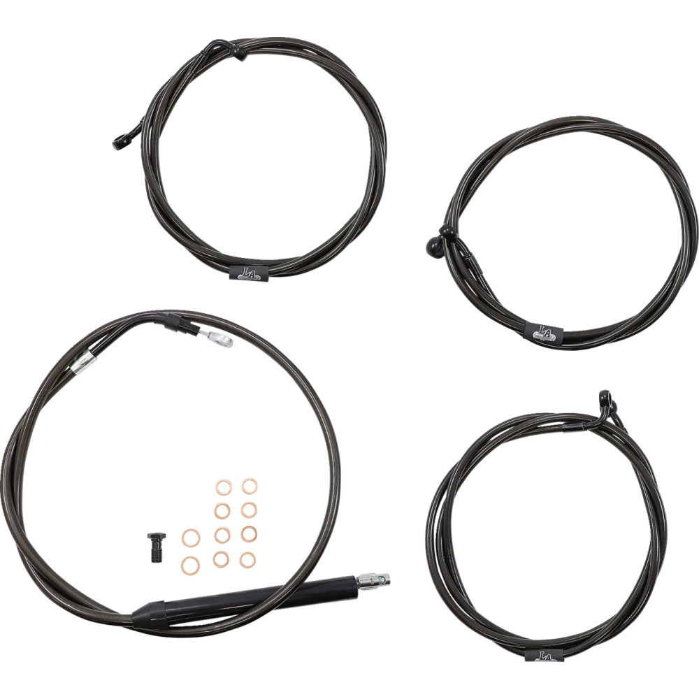 Kit de línea de freno y cable de manillar trenzado Midnight estándar — Ape Hanger