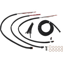Complete Black Vinyl Braided Handlebar Cable/Brake Line Kit
