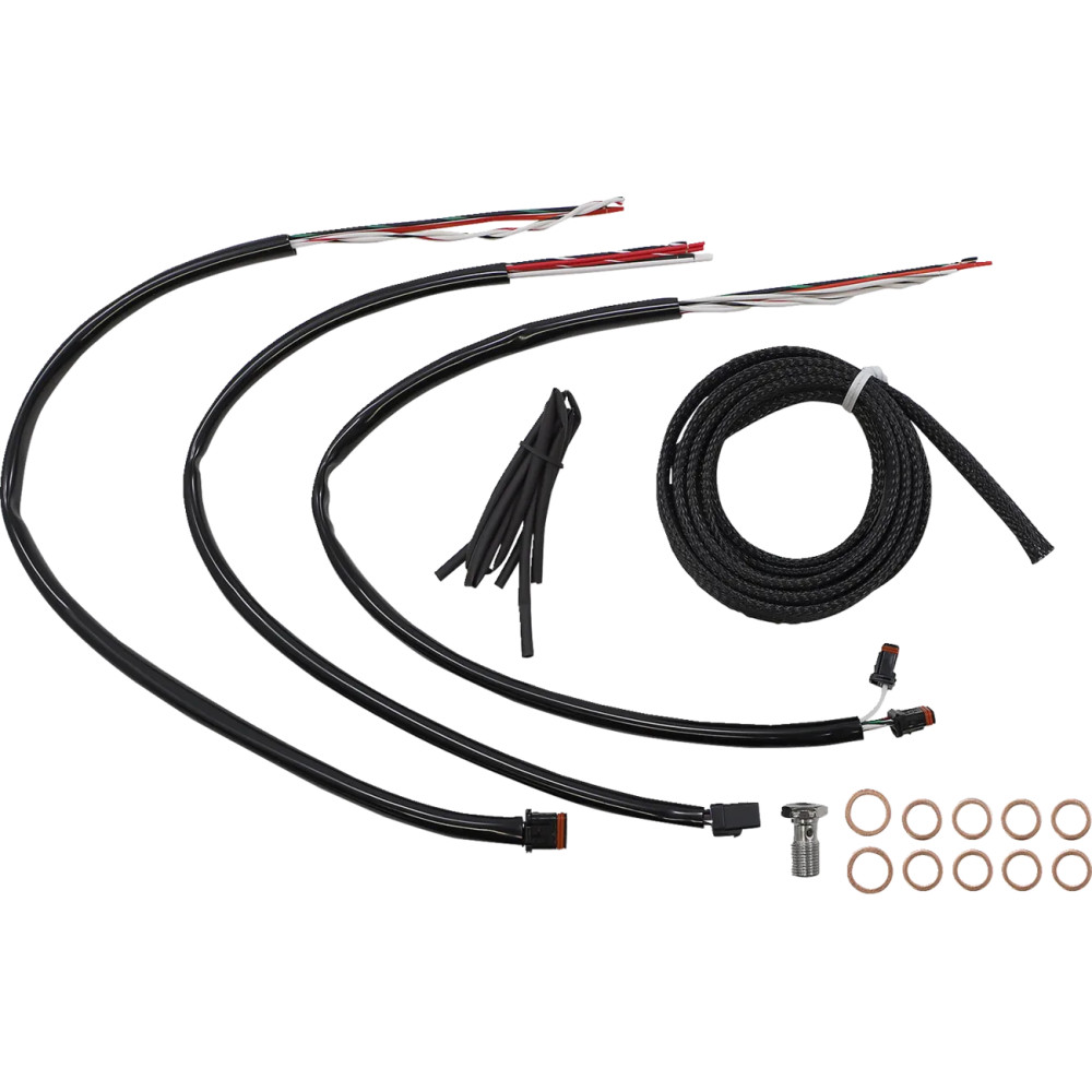 Complete Black Vinyl Braided Handlebar Cable/Brake Line Kit Complete Black Vinyl Braided Handlebar Cable/Brake Line Kit