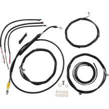 Complete Black Vinyl Braided Handlebar Cable/Brake Line Kit