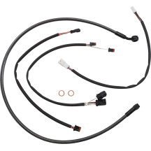 Black Pearl™ Designer Handlebar Installation Kit — 18–20 in risers, Ape hanger, Black