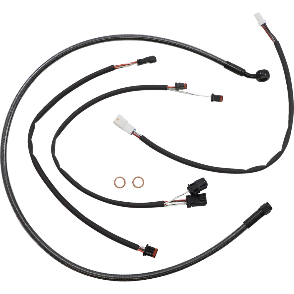 Black Pearl™ Designer Handlebar Installation Kit — 18–20 in risers, Ape hanger, Black