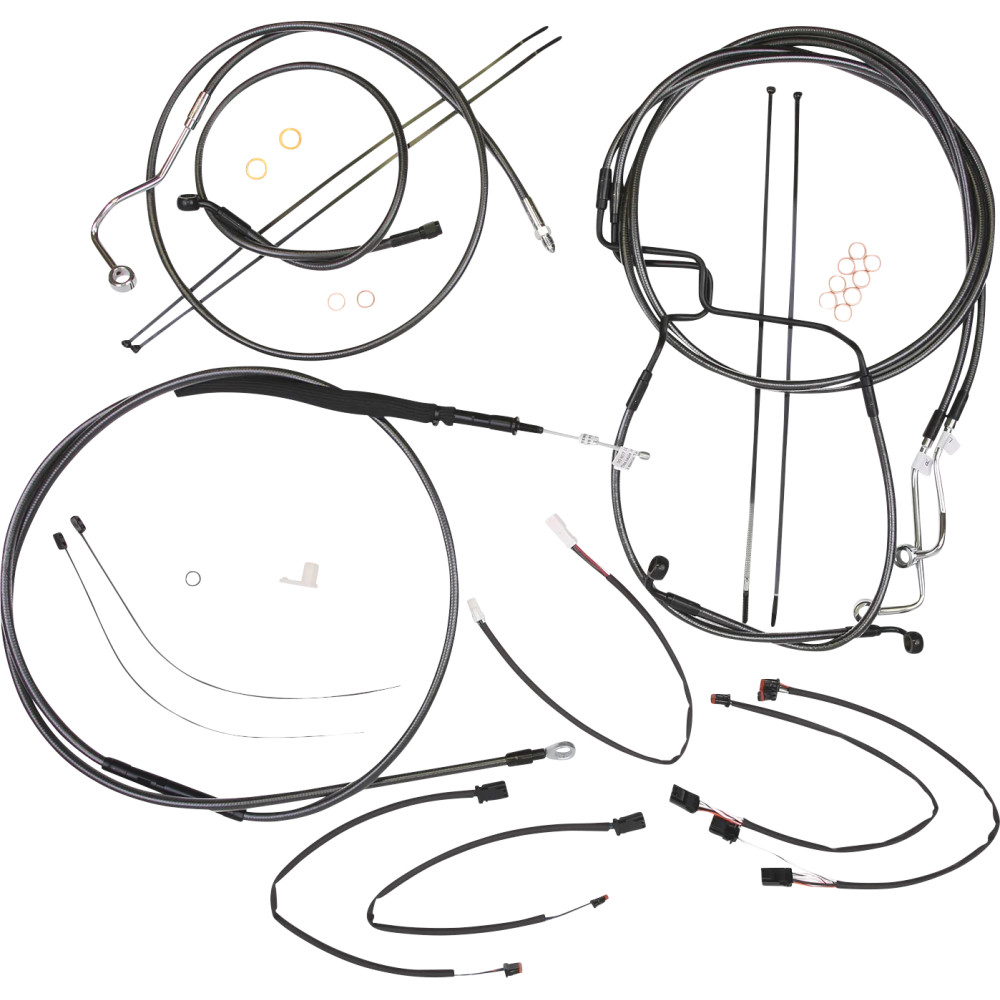 Black Pearl™ Designer Handlebar Installation Kit — Ape Hanger, fits 15–17" handlebar height, Black