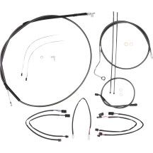 Black Pearl™ Designer Handlebar Installation Kit — 12" - 14" risers, Ape Hanger, Black