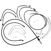 Kit de instalación de manillar Black Pearl™ Designer — Ape hanger, 38–43 cm (15–17 in), Negro