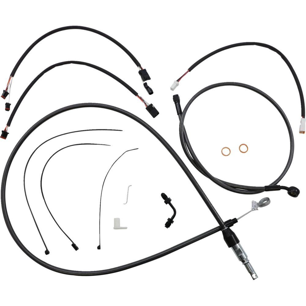 Black Pearl™ Designer Handlebar Installation Kit — Ape hanger, 38–43 cm (15–17"), ABS, Black
