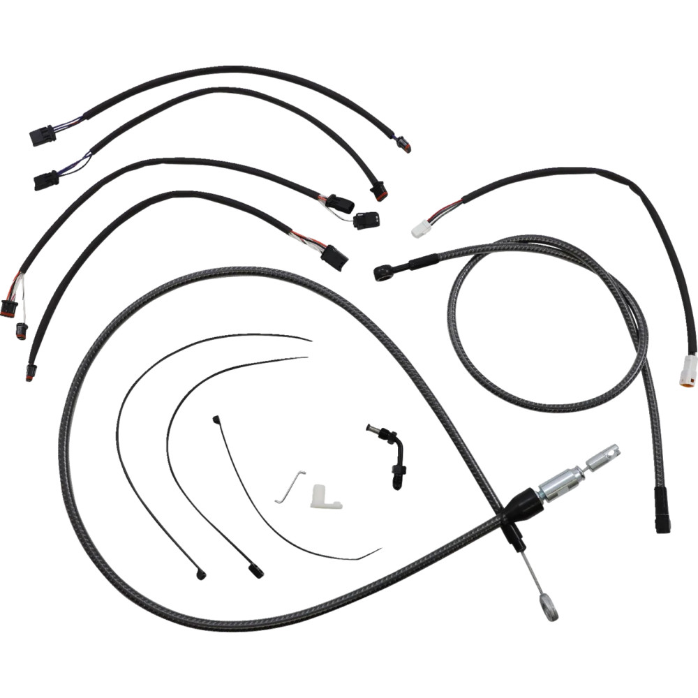 KARBONFIBR Kit de instalación para manillar de diseño — Ape hanger, 15"–17" de altura, carbono/plata