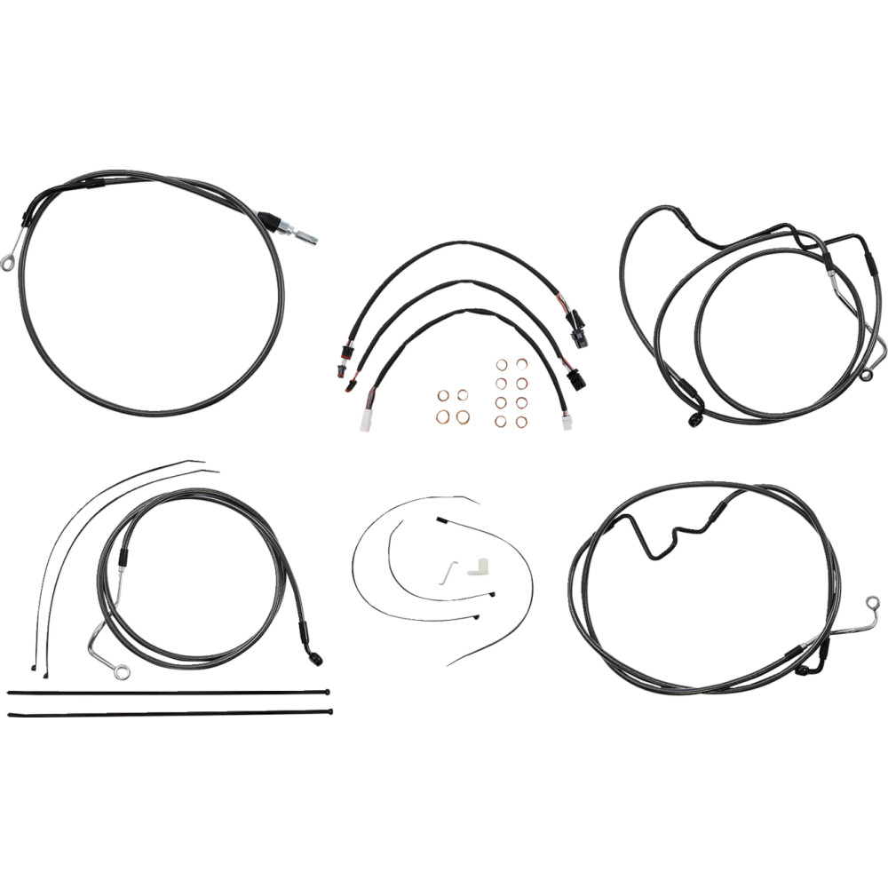 Kit de instalación de manillar Black Pearl™ Designer — Ape Hanger, 12"-14", Negro