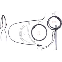 KARBONFIBR Designer Handlebar Installation Kit — Ape hanger, 12"–14" fit, Carbon Fiber/Silver