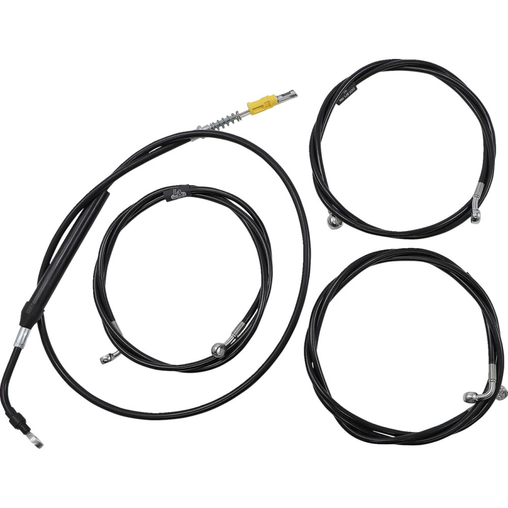 Standard Black Vinyl Braided Handlebar Cable/Brake Line Kit — Ape Hanger