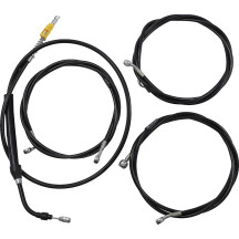 Complete Black Vinyl Braided Handlebar Cable/Brake Line Kit