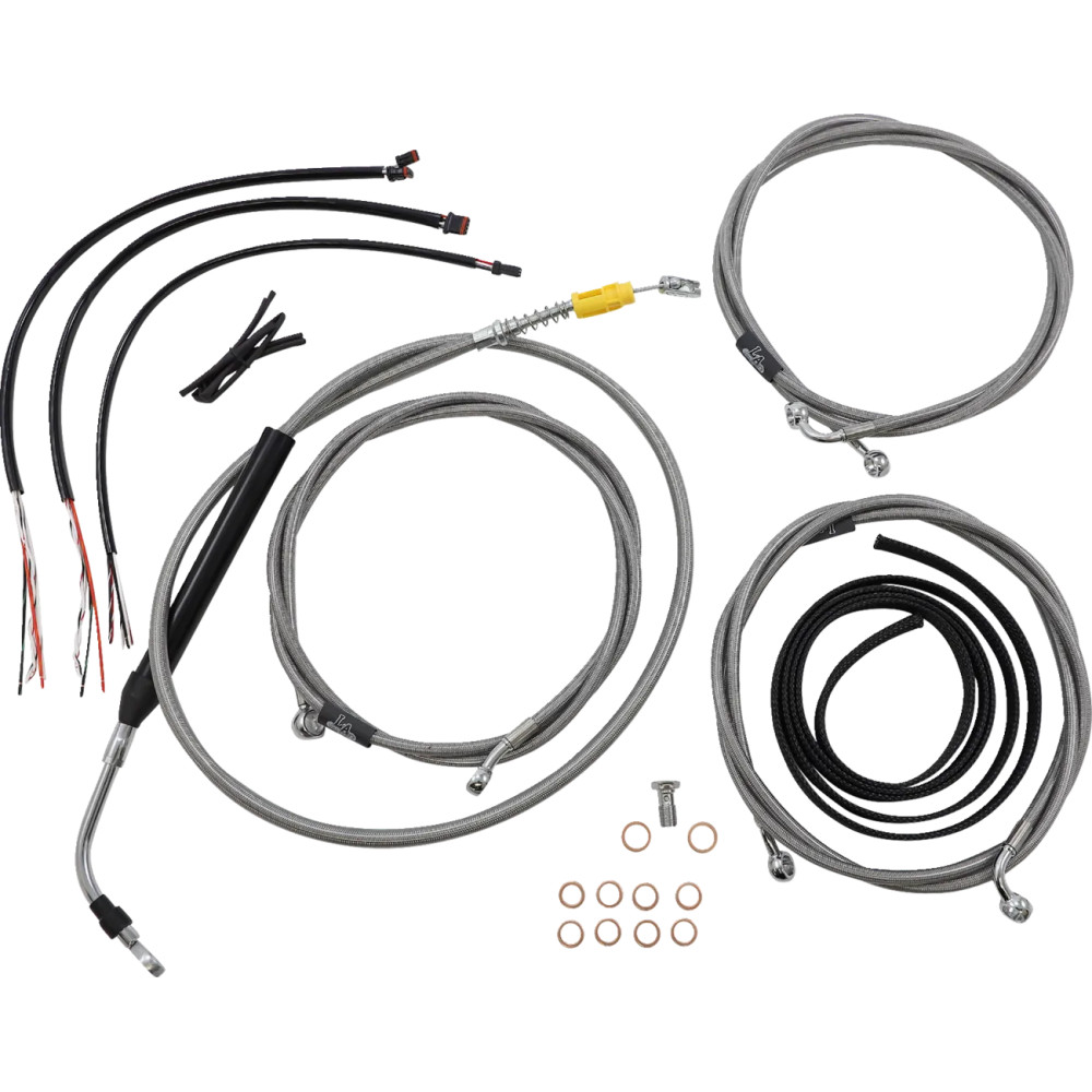 Kit de Cables de Manillar de Acero Inoxidable Trenzado Completo
